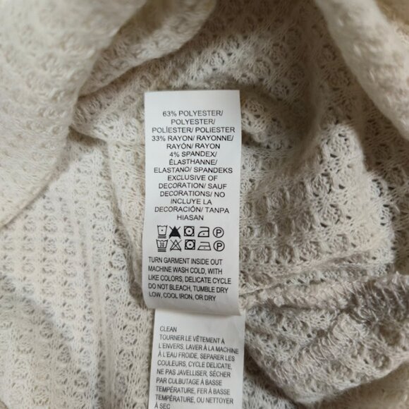 Lucky Brand Waffle Knit Top Size Small Cream Casual Bohemian - Picture 9 of 9